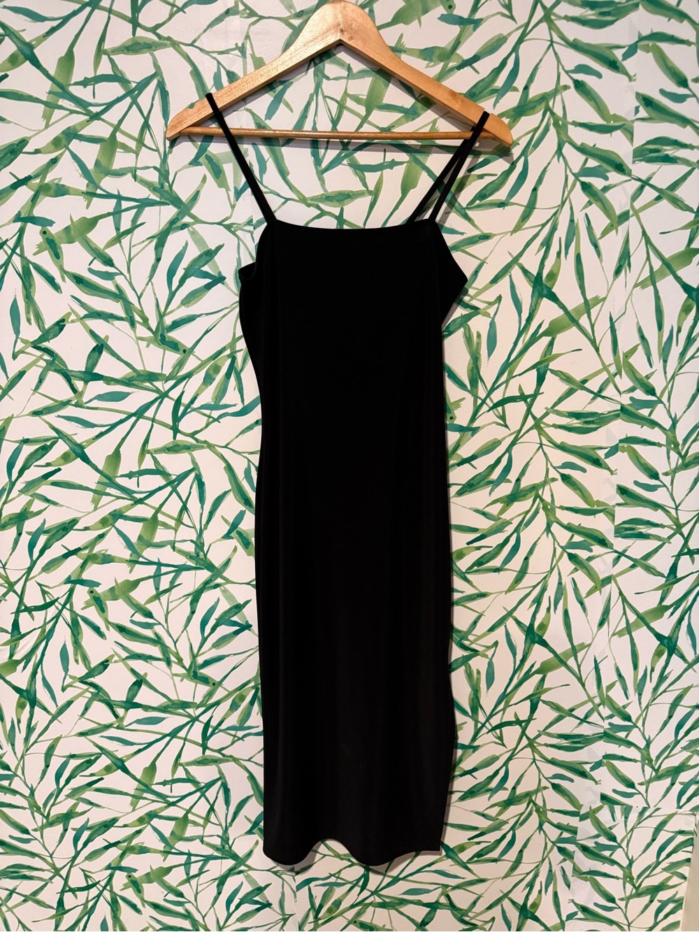 Leith Black Slip Dress with Spaghetti Straps